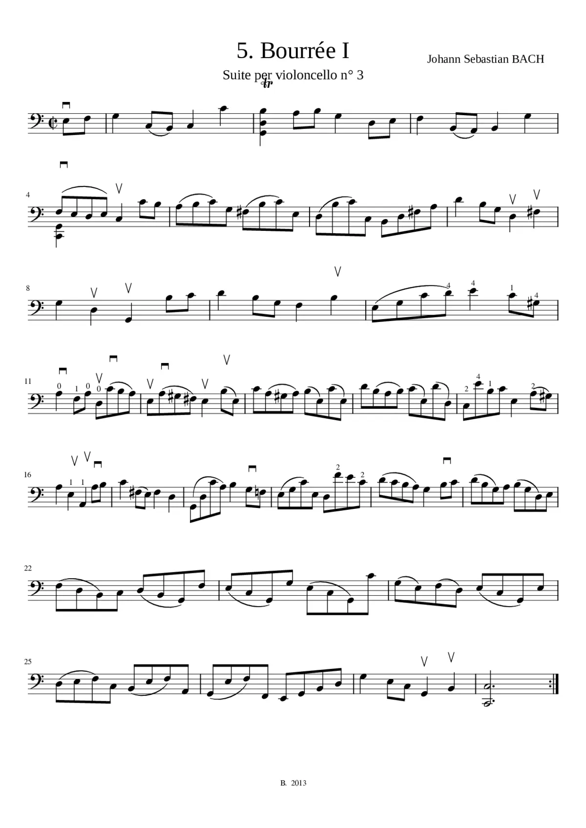Cello Suite No.3 in C major BWV 1009 - Page 1
