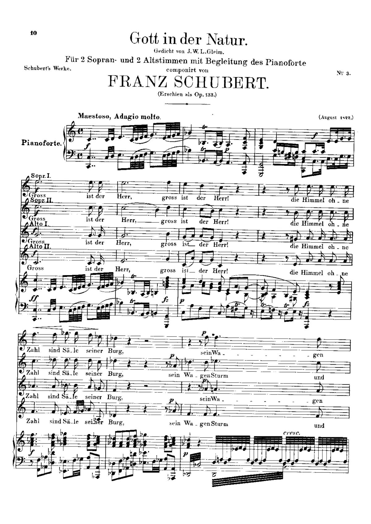 Gott in der Natur, D.757 (Op.133) - Page 1