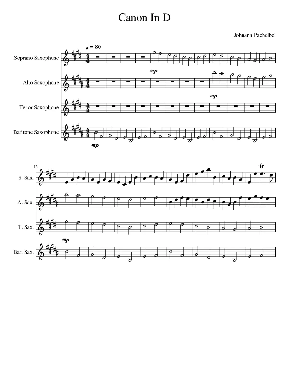 Canon and Gigue in D major P.37 - Page 1