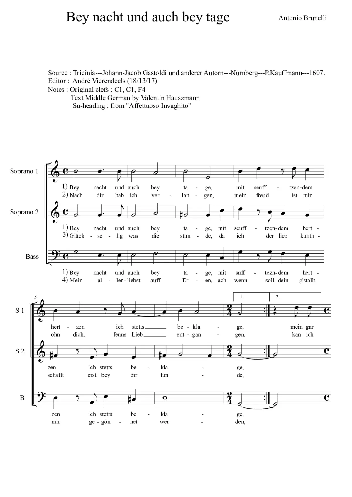 Bey Nacht und auch bey Tage - Page 1