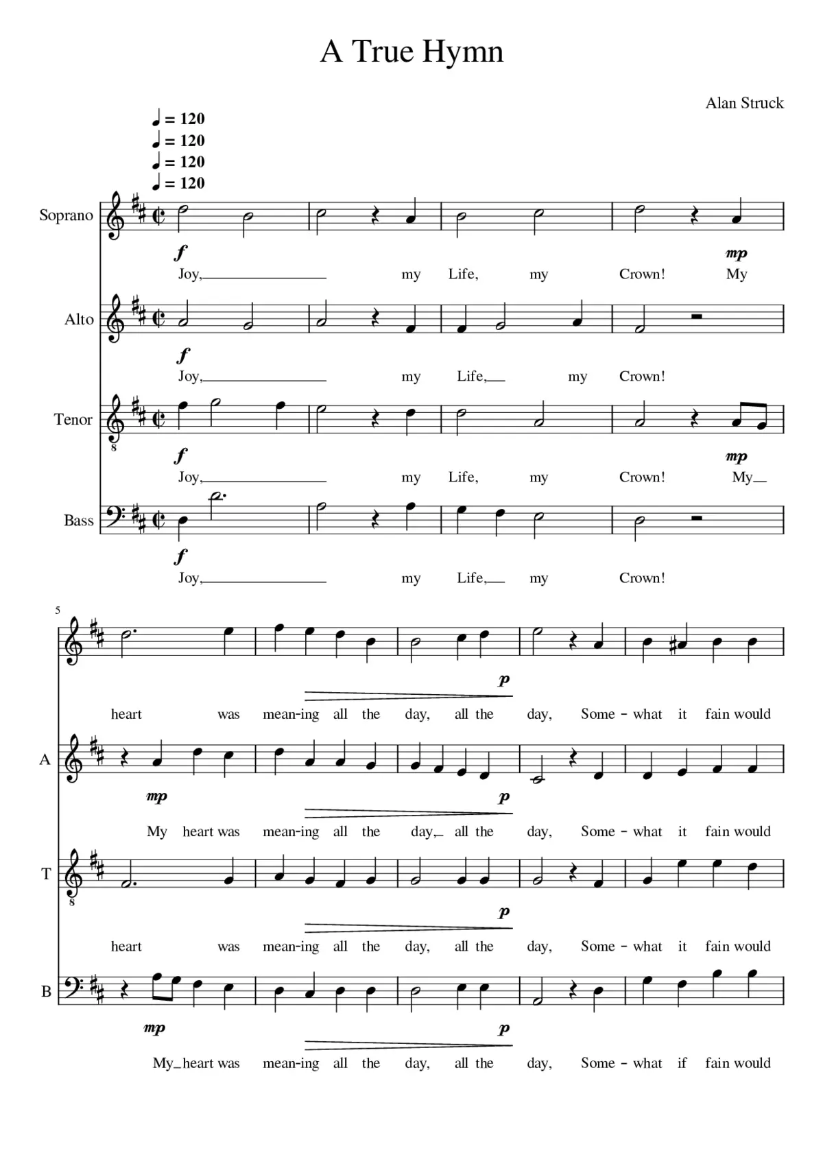 A True Hymn - Page 1