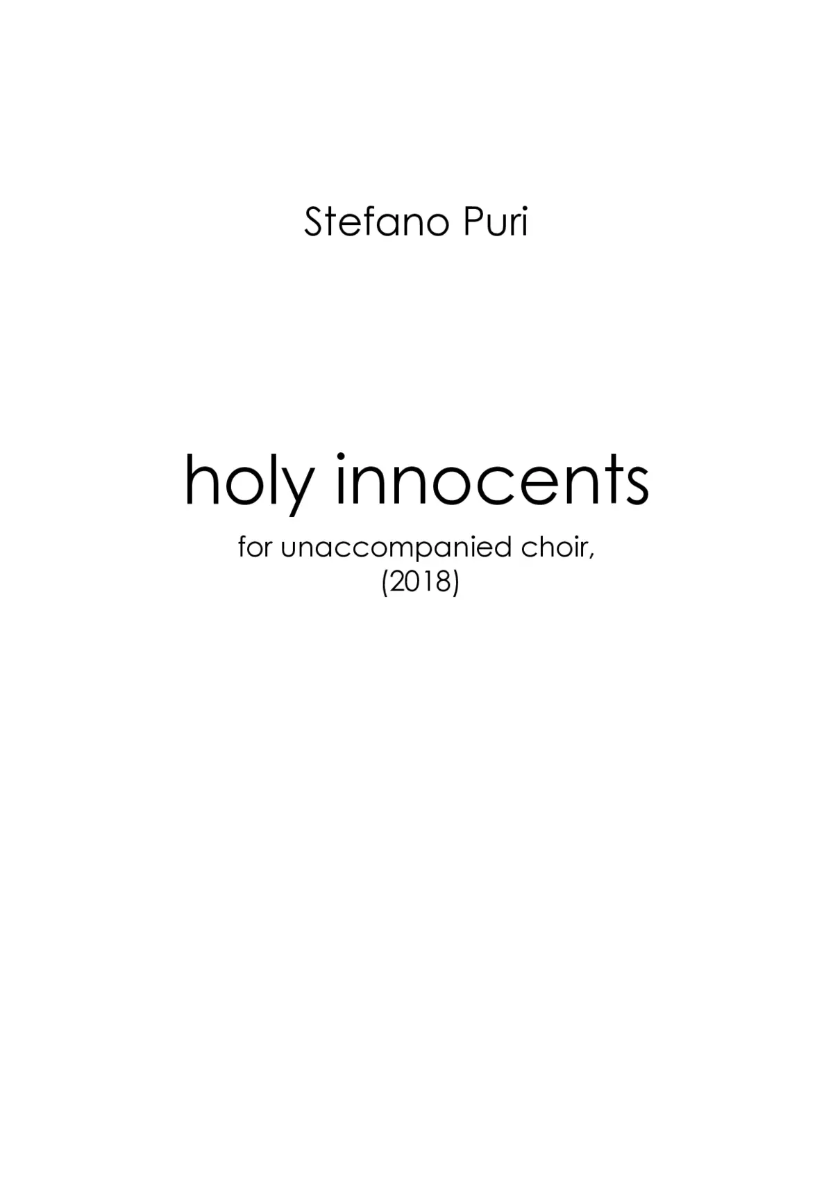 Holy Innocents (a lullaby) - Page 1