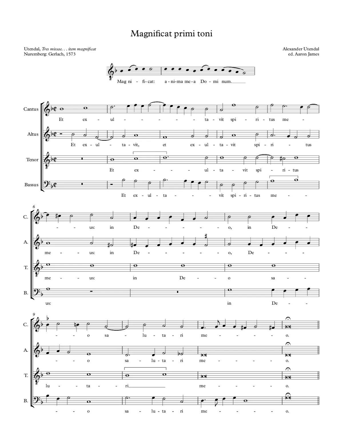Magnificat primi toni - Page 1