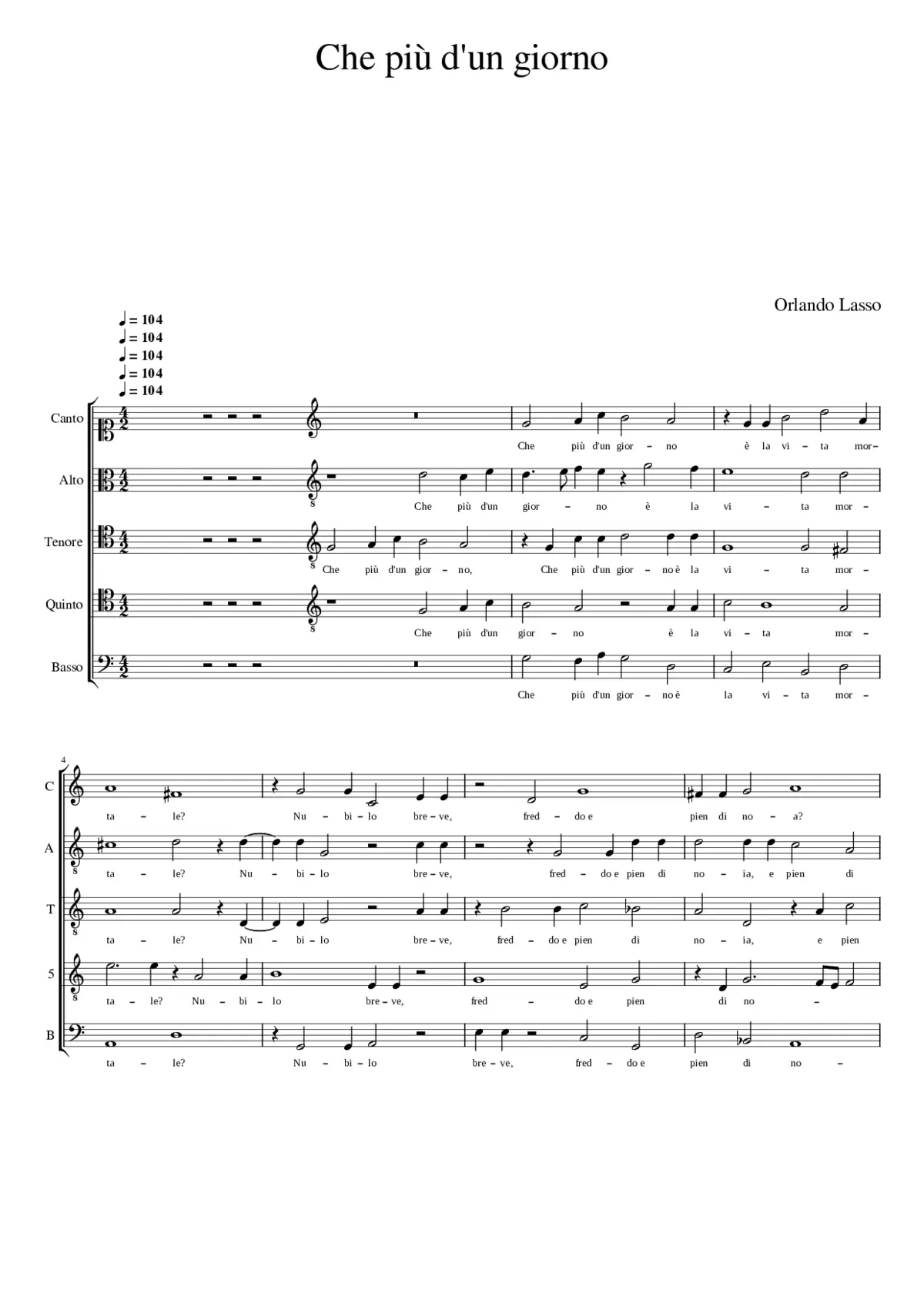 Che più d'un giorno - Page 1