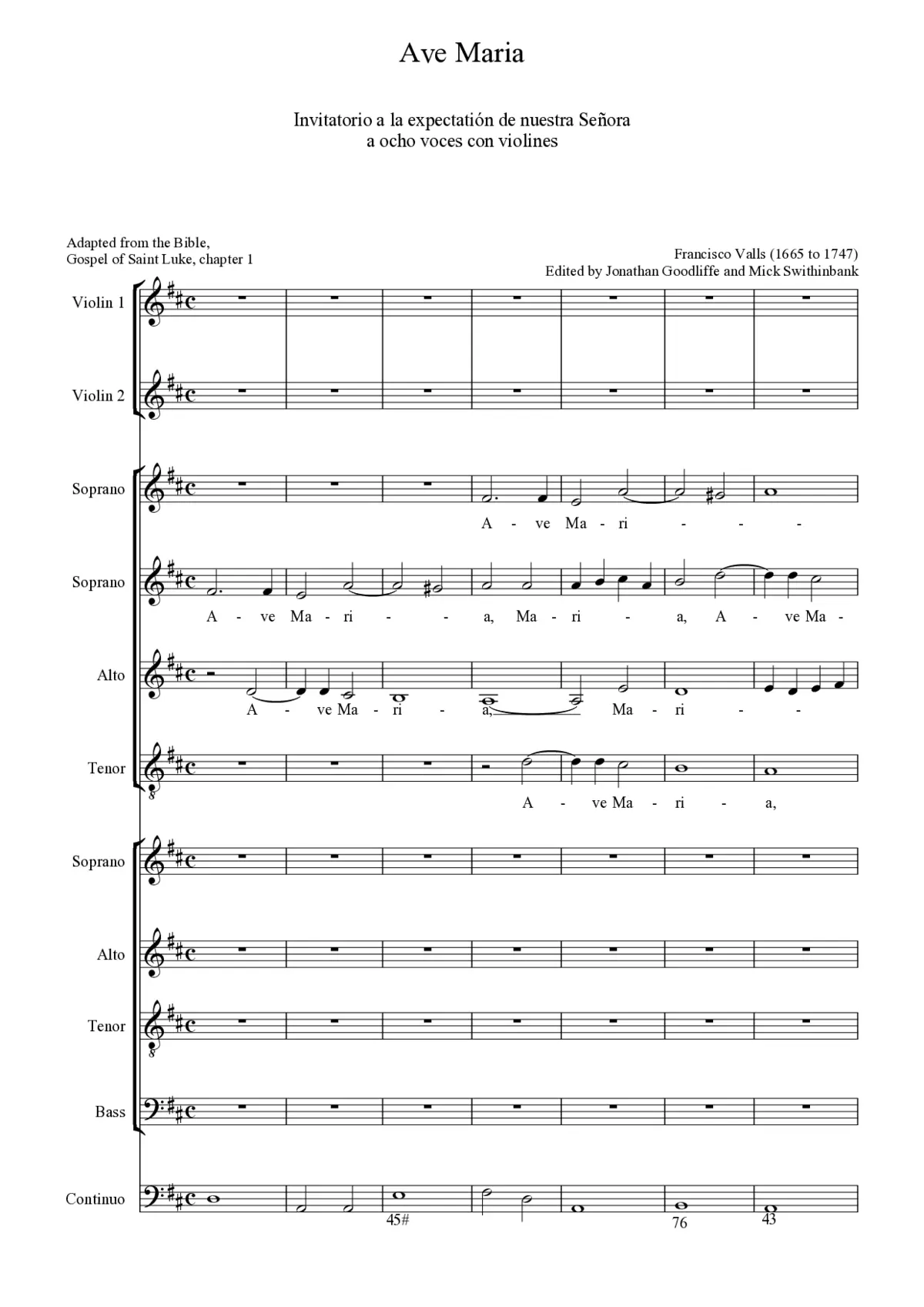 Ave Maria a 8 con violines - Page 1