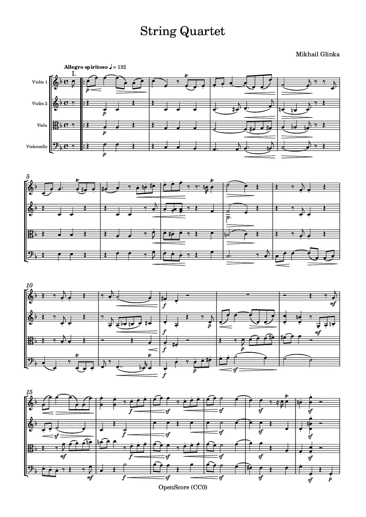 String Quartet - Page 1