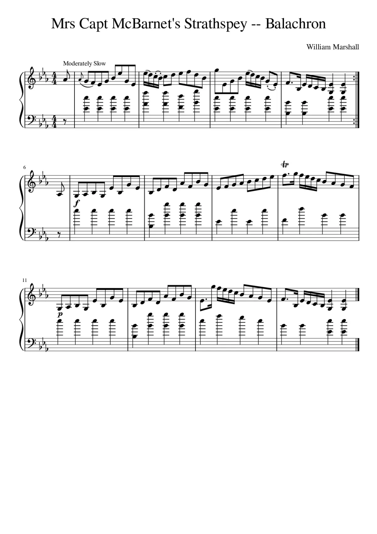 Mrs Capt McBarnet's Strathspey -- Balachron - Page 1