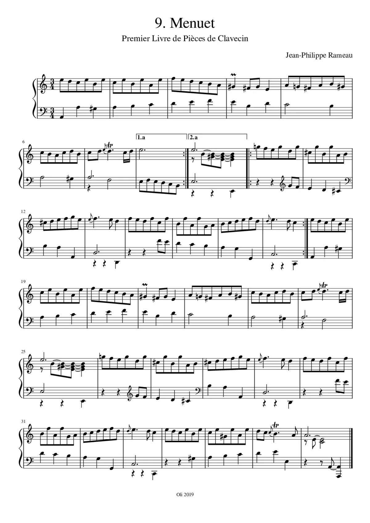 Premier Livre de Pièces de Clavecin - Page 1