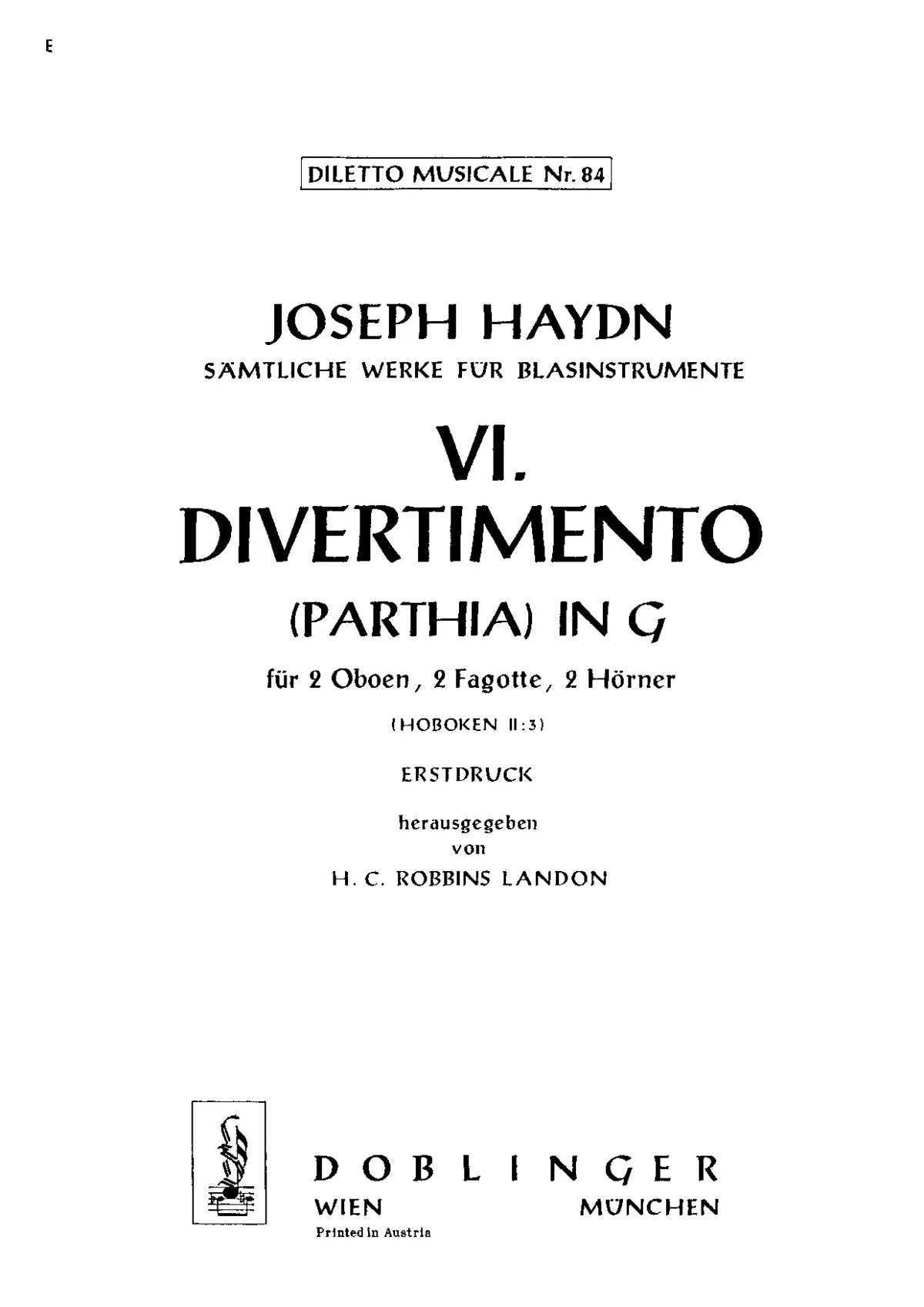 Divertimento, Hob.II:3 - Page 1