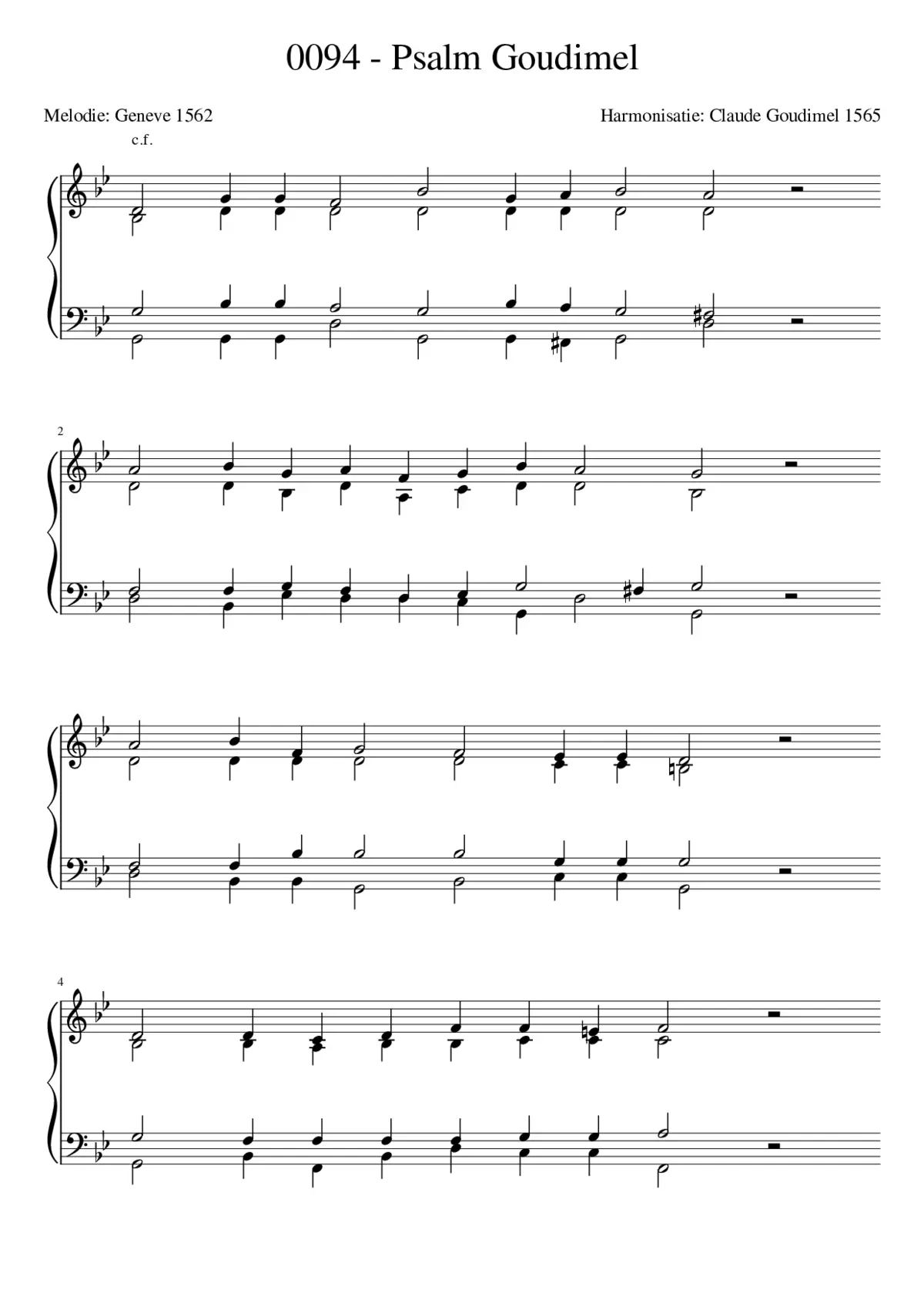 Goudimel Psalms 094 - Page 1