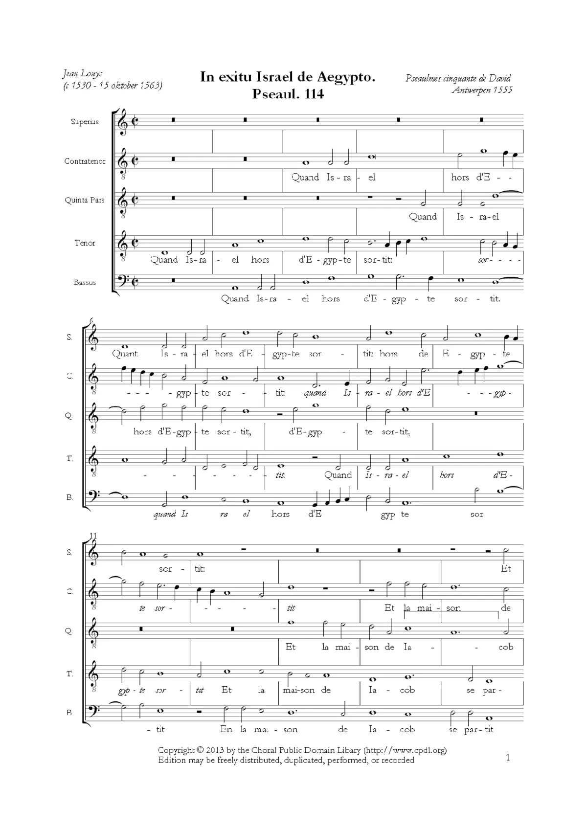 In exitu Israel de Aegypto - Page 1