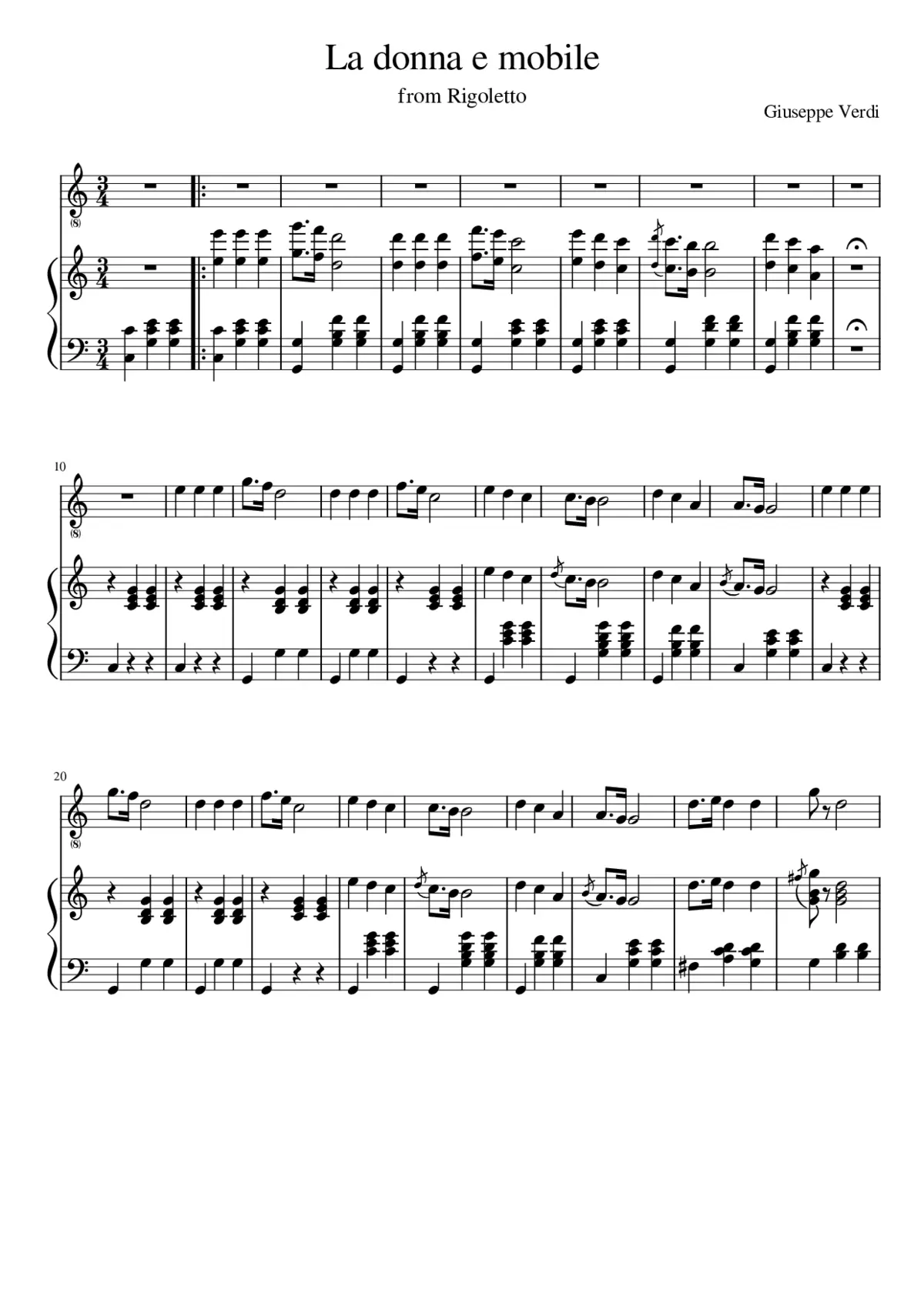 La donna e mobile - Page 1