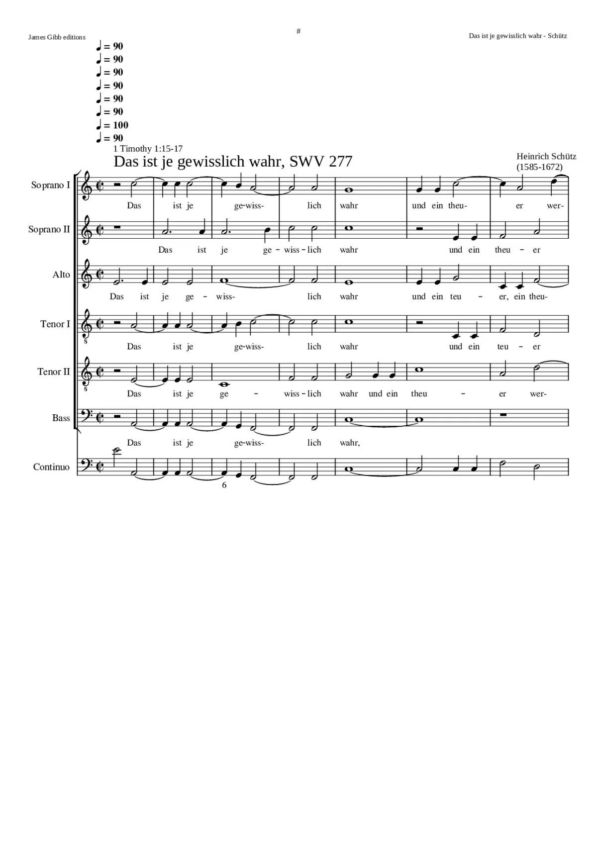 Das ist je gewißlich wahr SWV 277 - Page 1