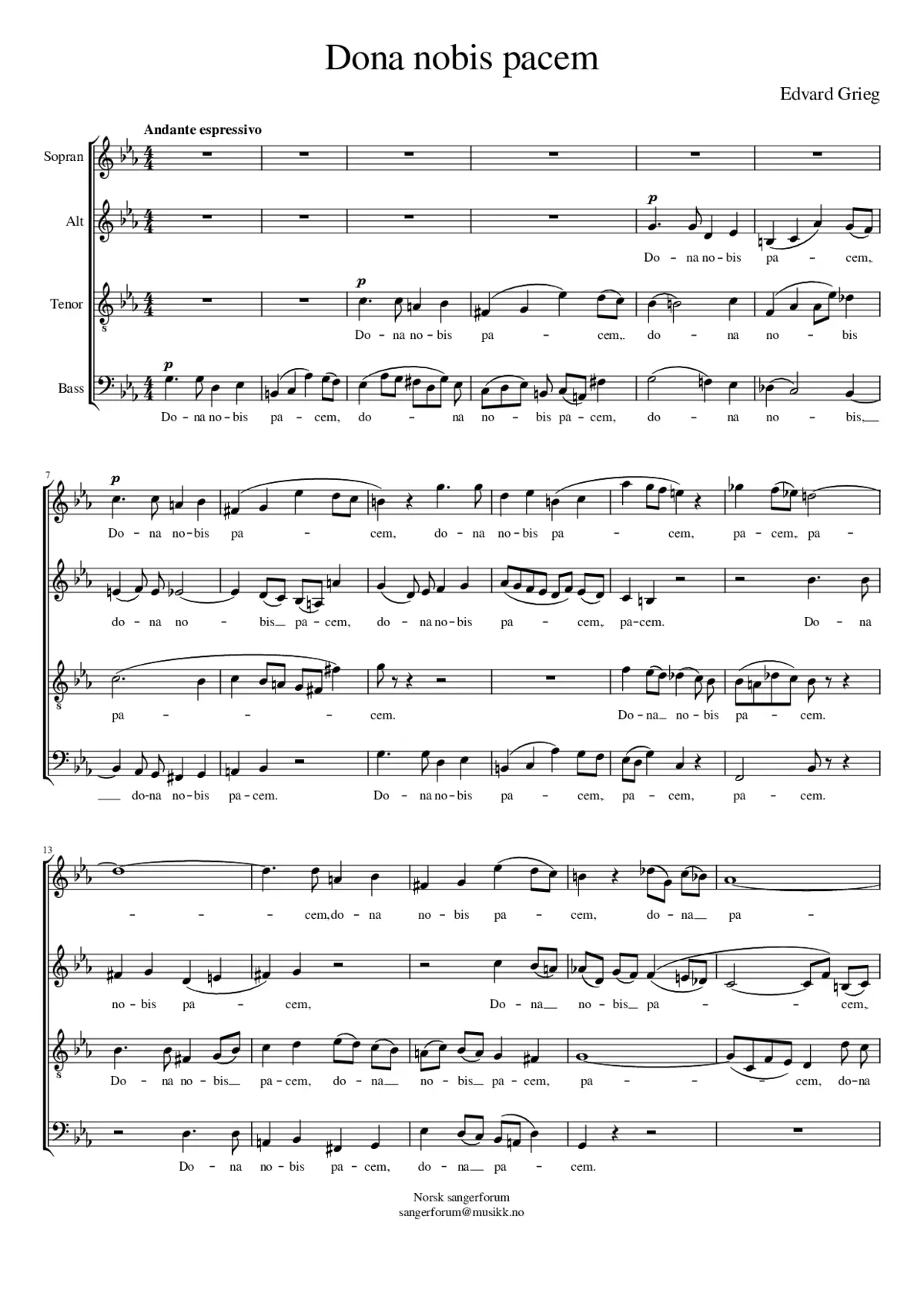 Dona nobis pacem - Page 1