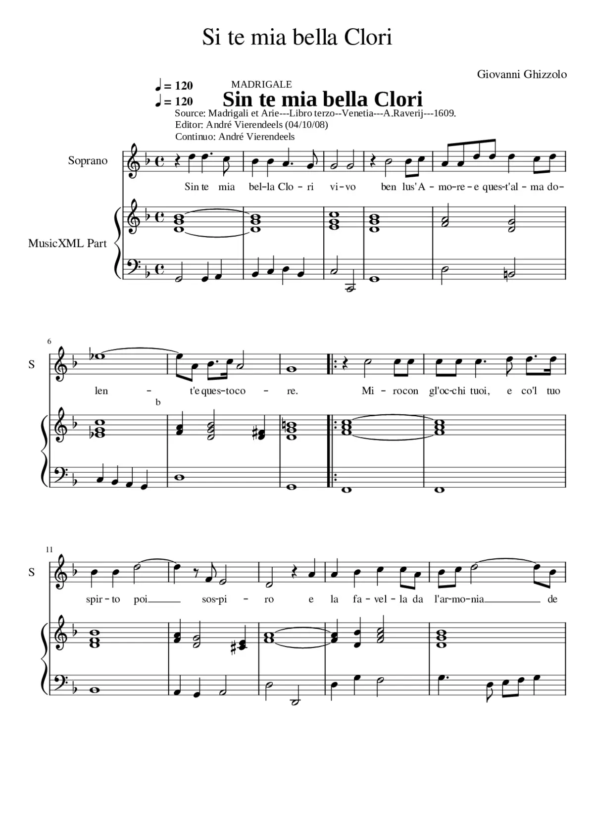 Sin te mia bella Clori - Page 1