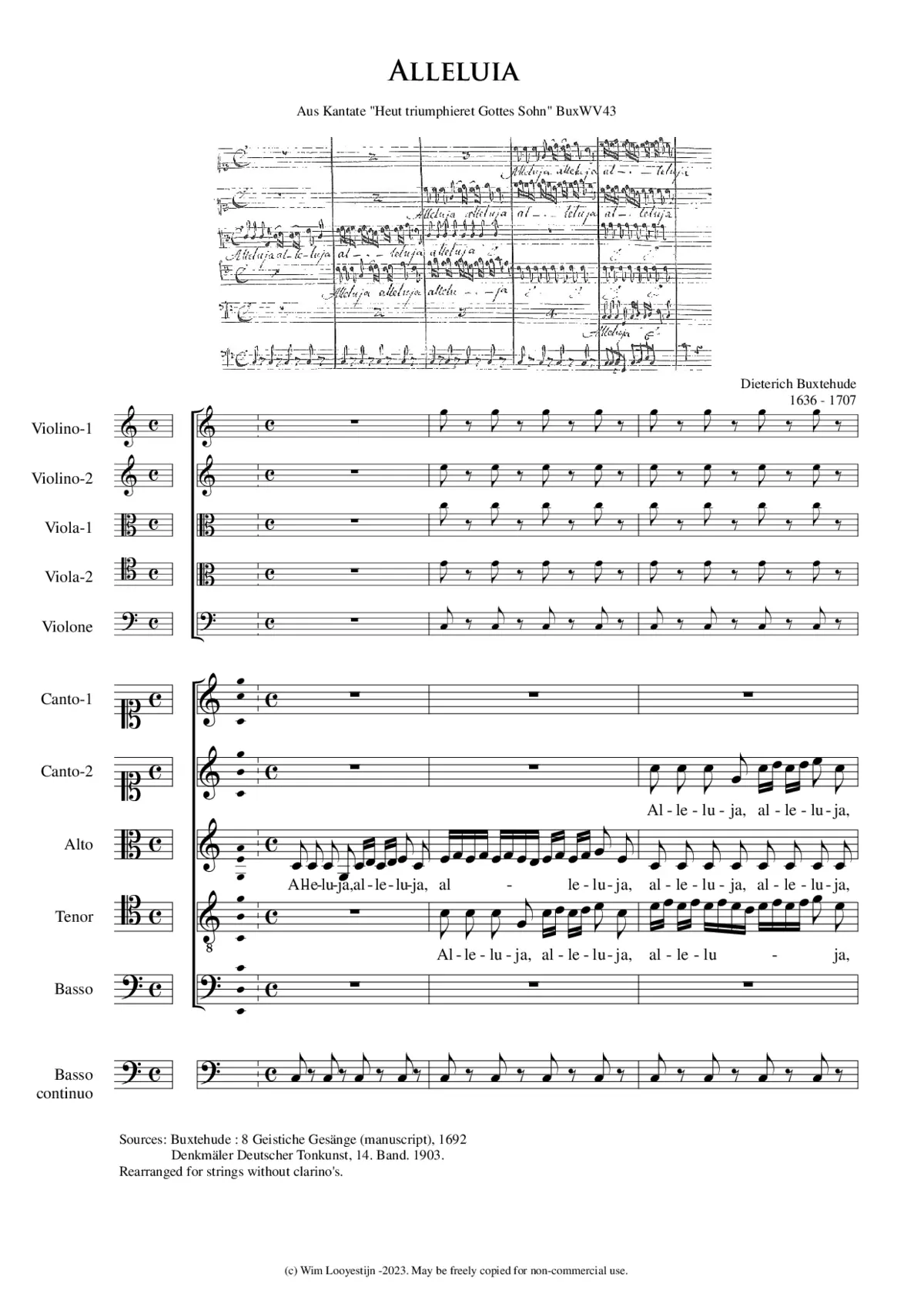 Alleluja (from "Heut triumphieret Gottes Sohn", BuxWV 43) - Page 1