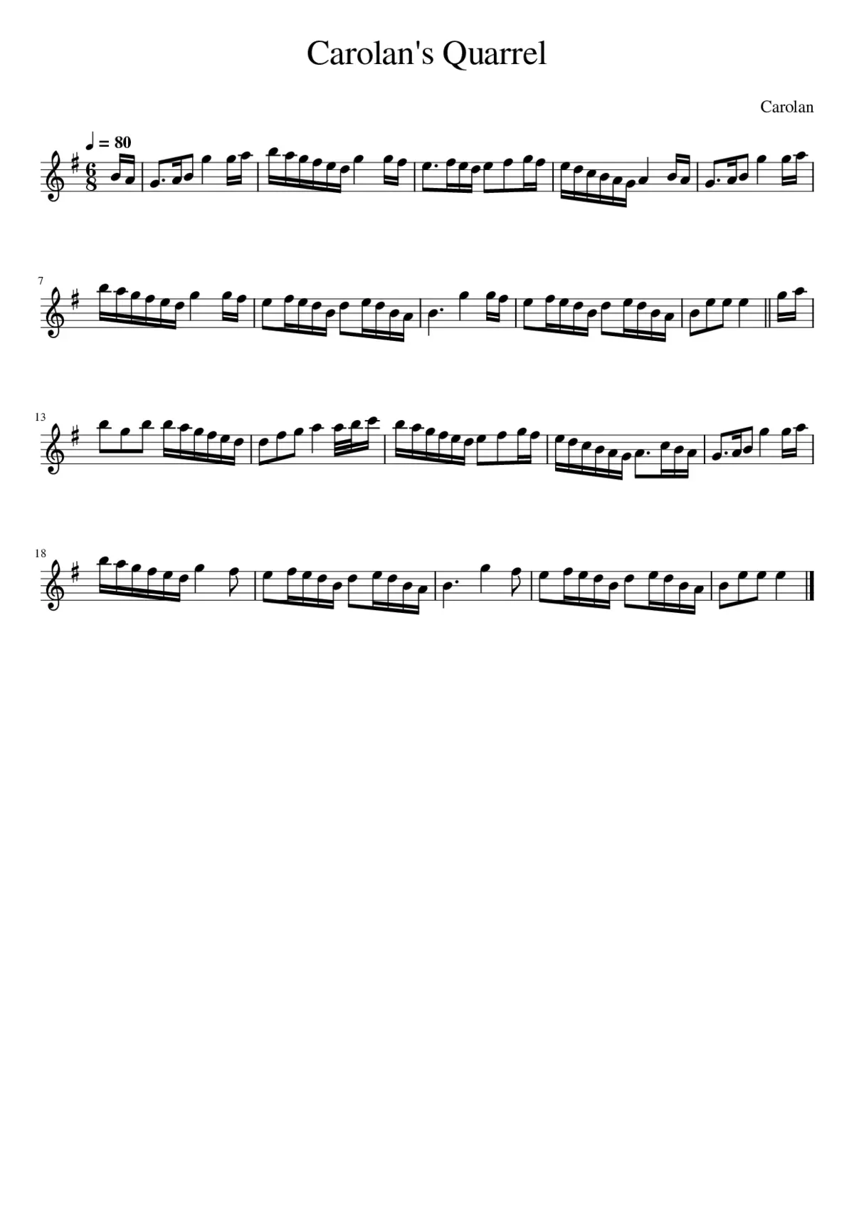 Carolan's Quarrel - Page 1