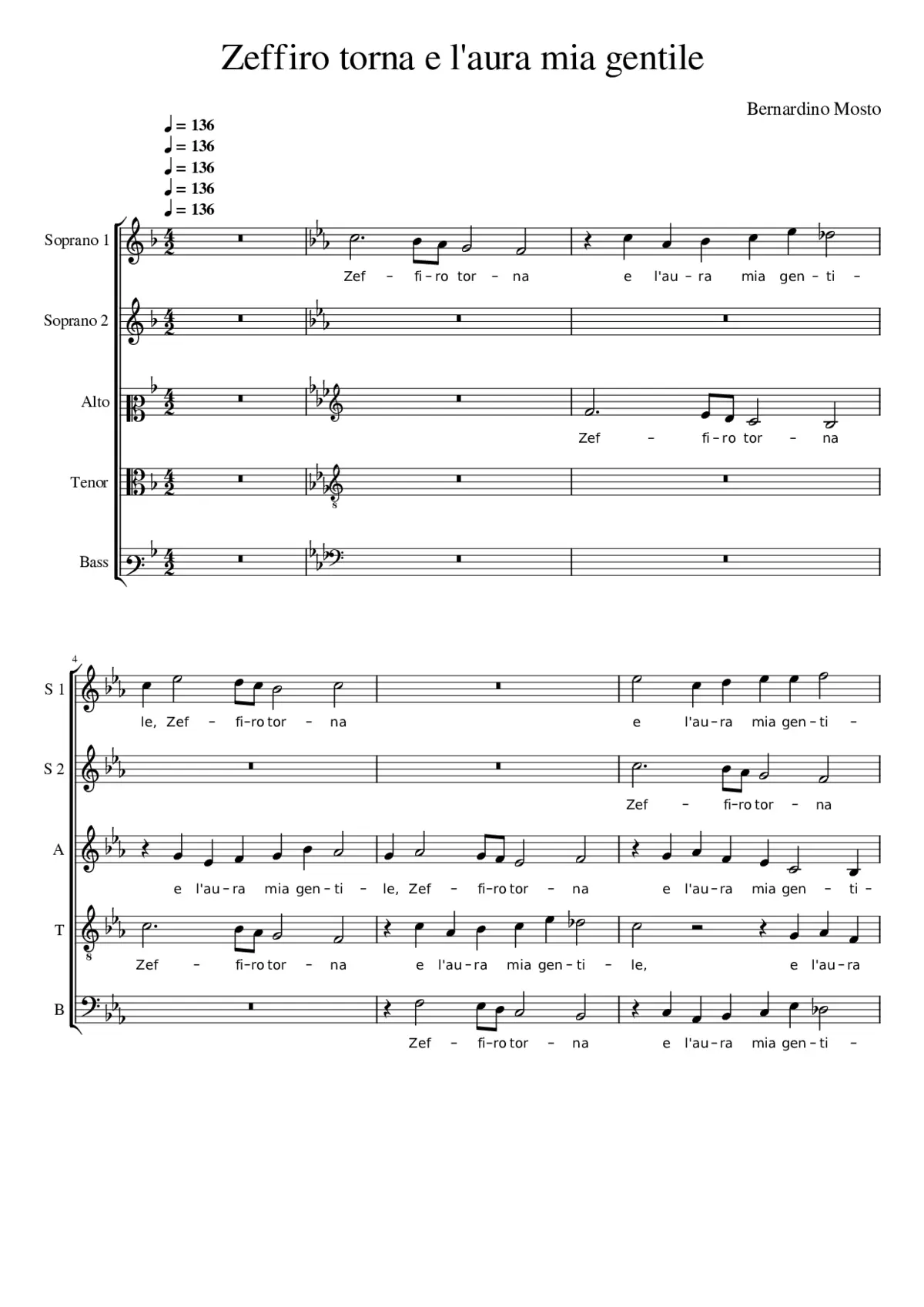 Zeffiro torna e l'aura mia gentile - Page 1