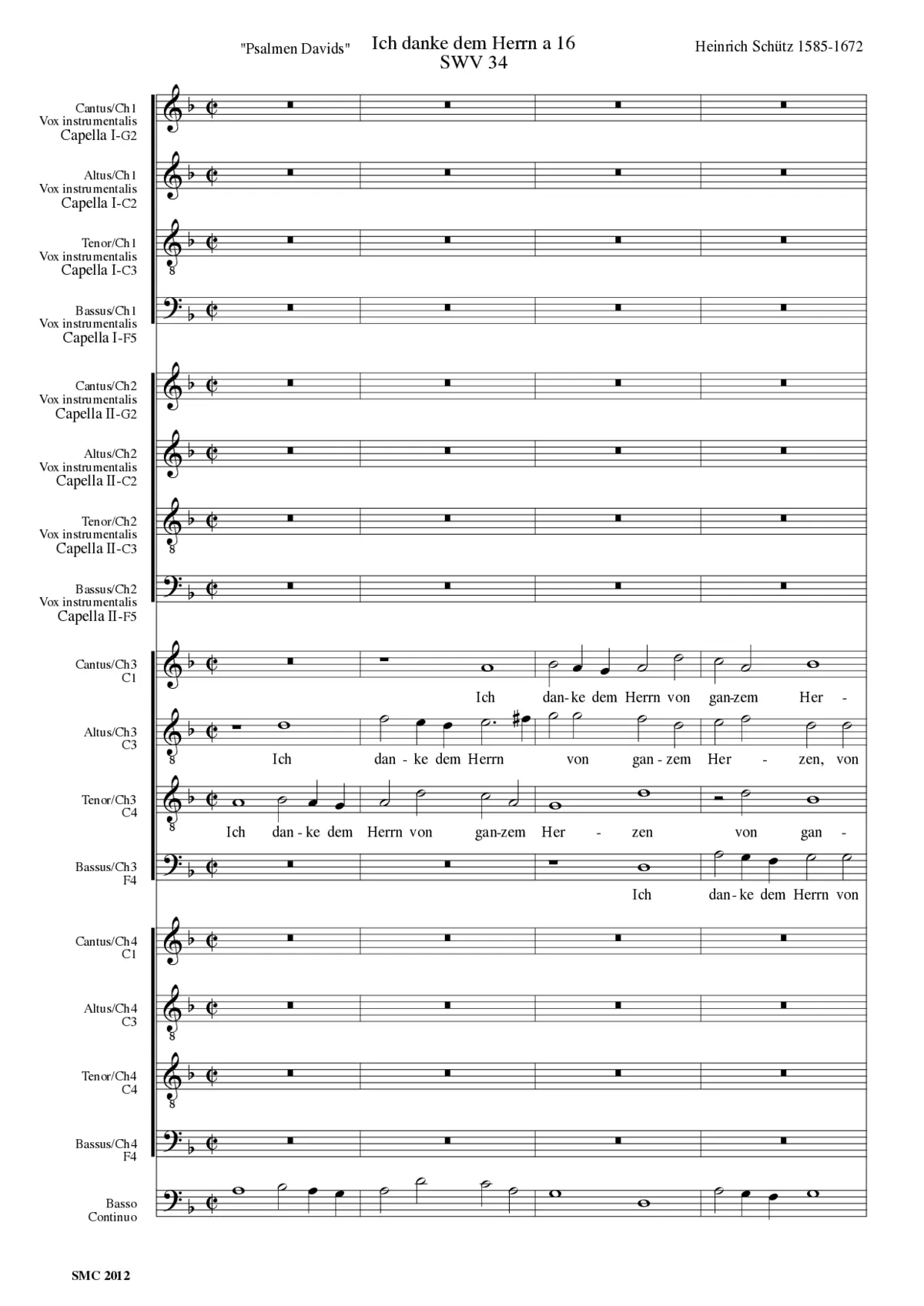 Ich danke dem Herrn (Psalm 111), SWV 34 - Page 1
