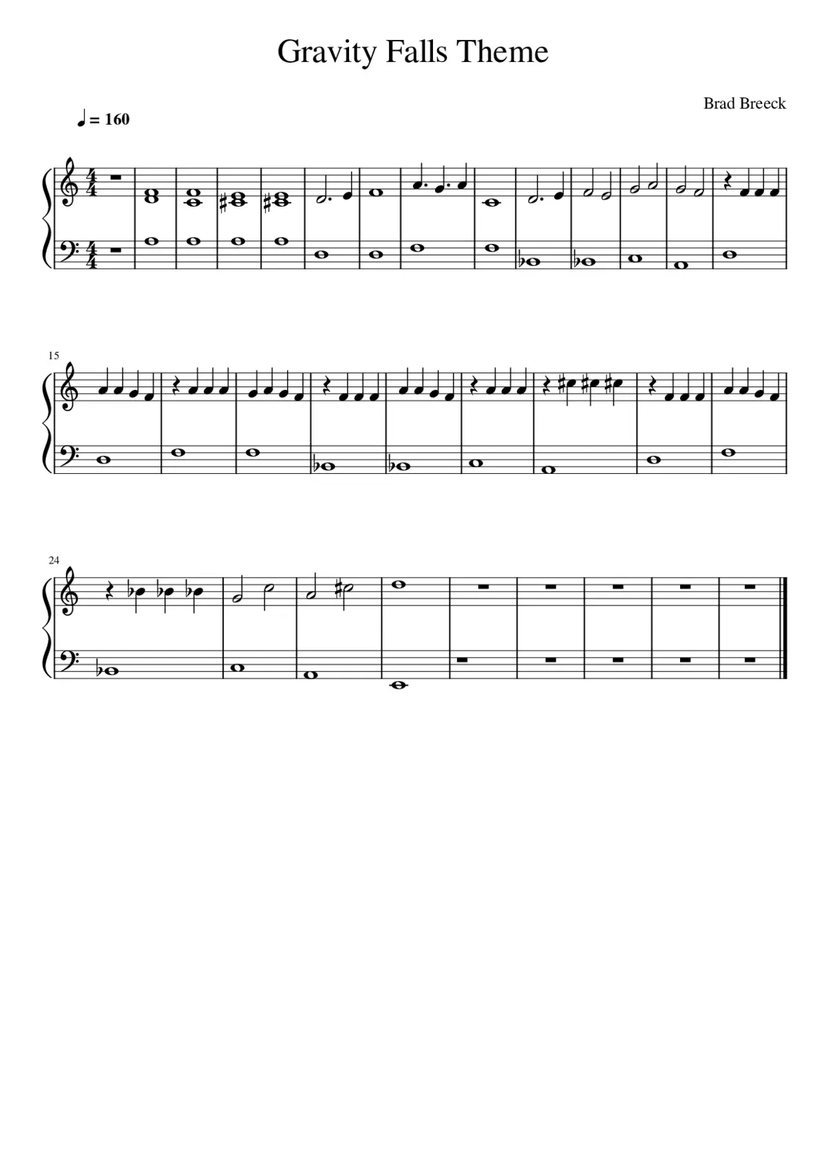 Gravity Falls Theme - Page 1