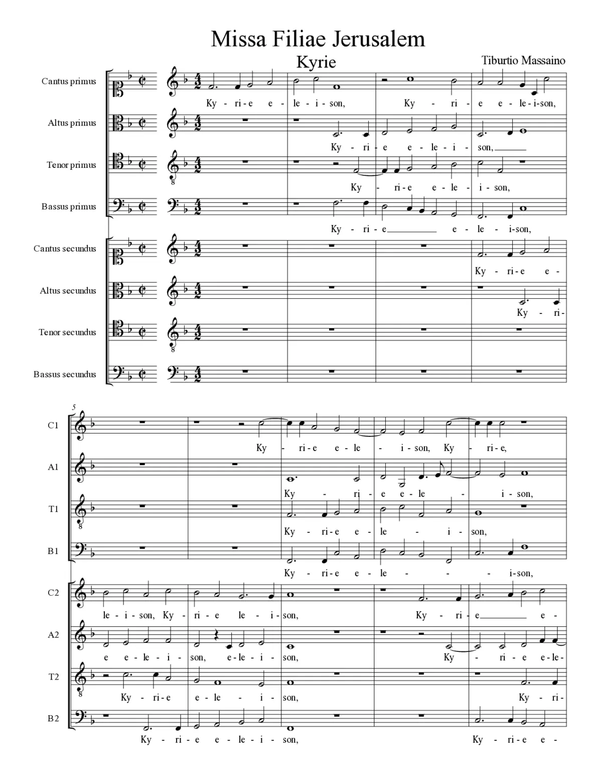Missa Filiae Jerusalem - Page 1