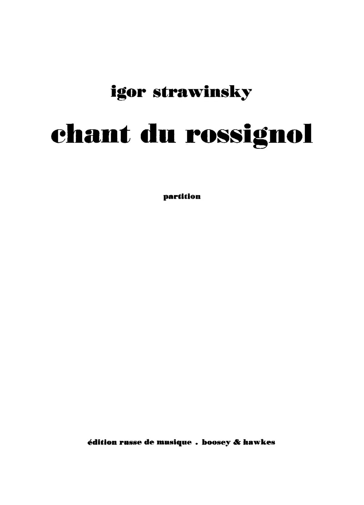 Chant du Rossignol - Page 1
