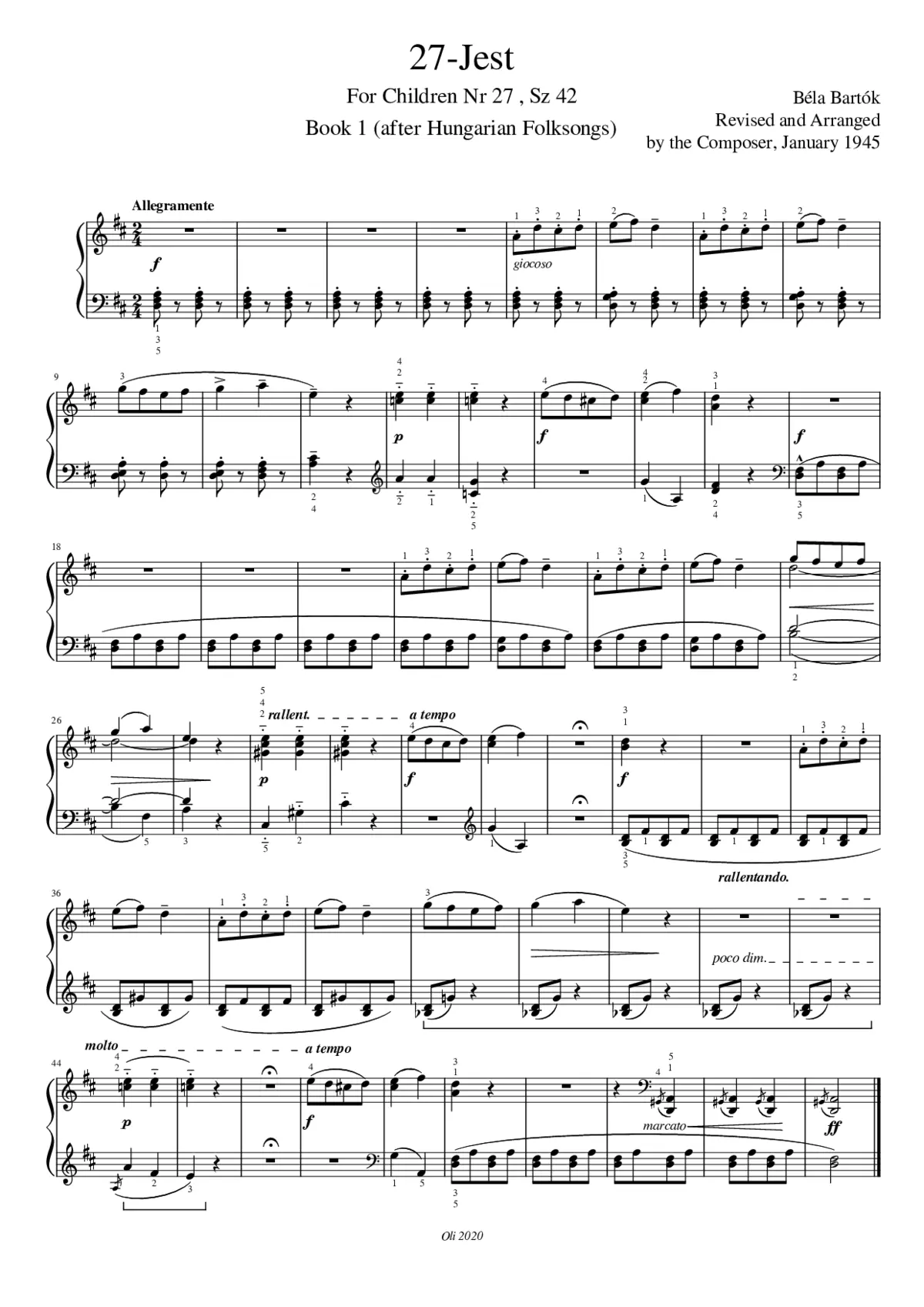 For Children Sz.42 - Page 1