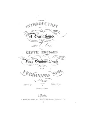 Introduction et Variations sur l'air Gentil Housard, Op.27
