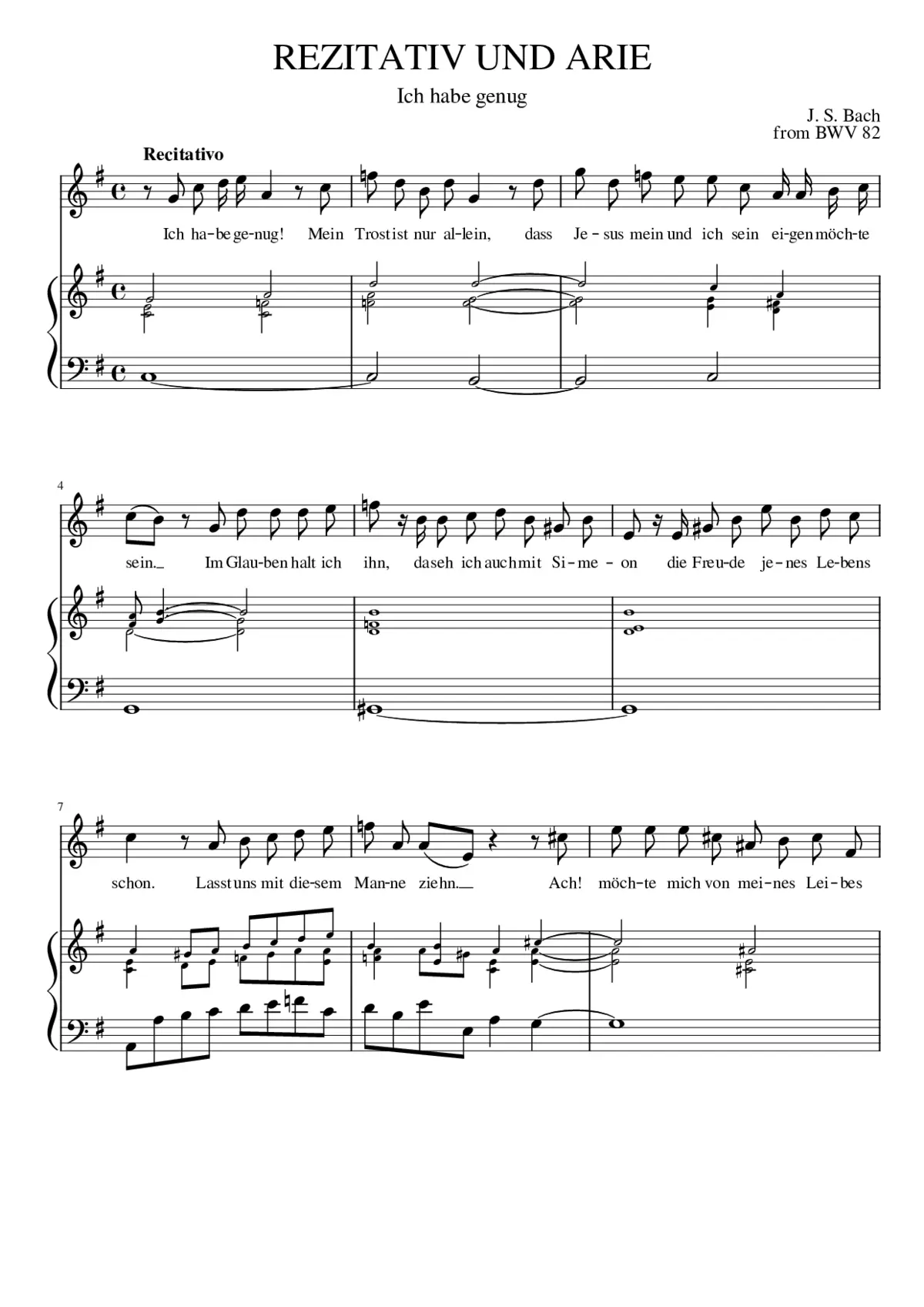 Ich habe genug BWV 82 - Page 1