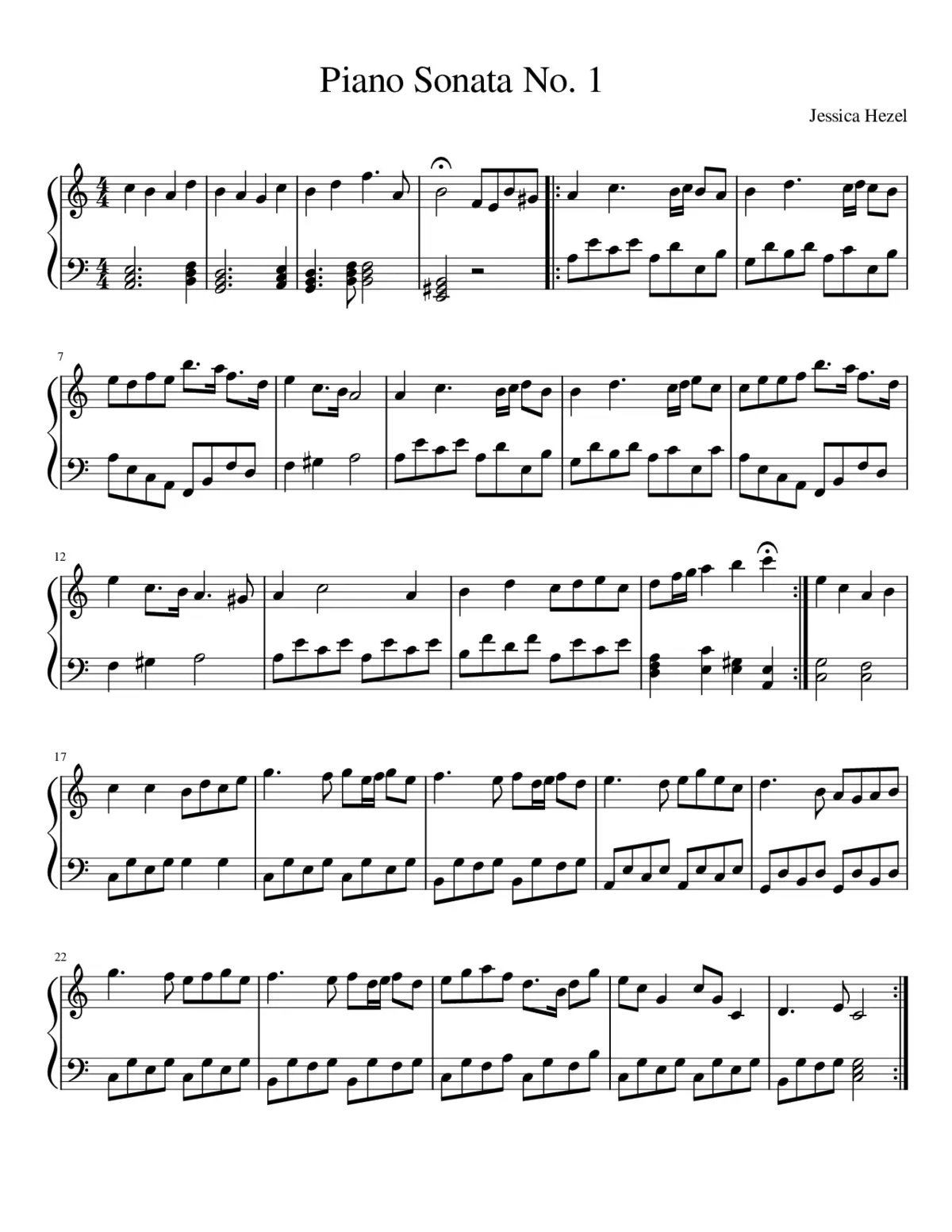 Music Theory 3 - Piano Sonata - Page 1