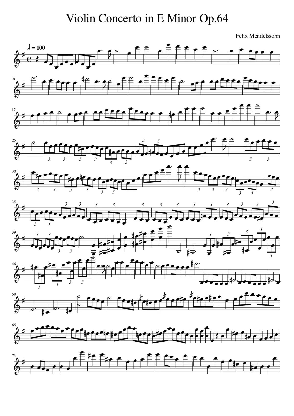 Violin Concerto Op.64 - Page 1