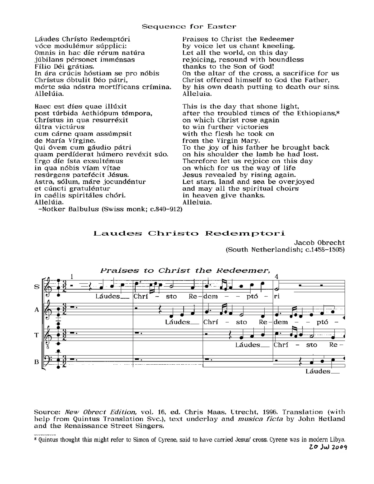 Laudes Christo Redemptori - Page 1