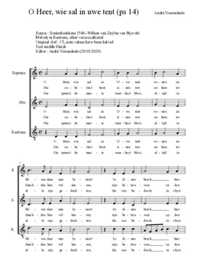 Och Heer, wie sal in Uwe tent