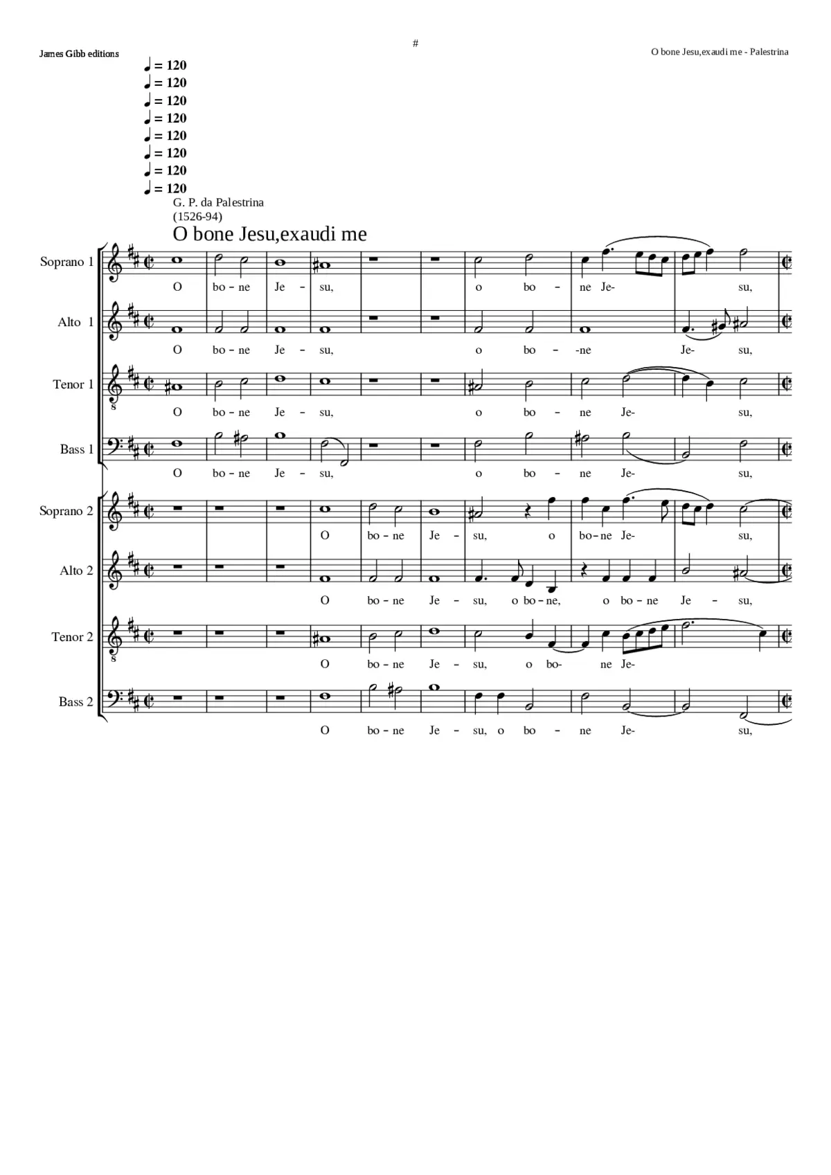 O bone Jesu a 8 - Page 1