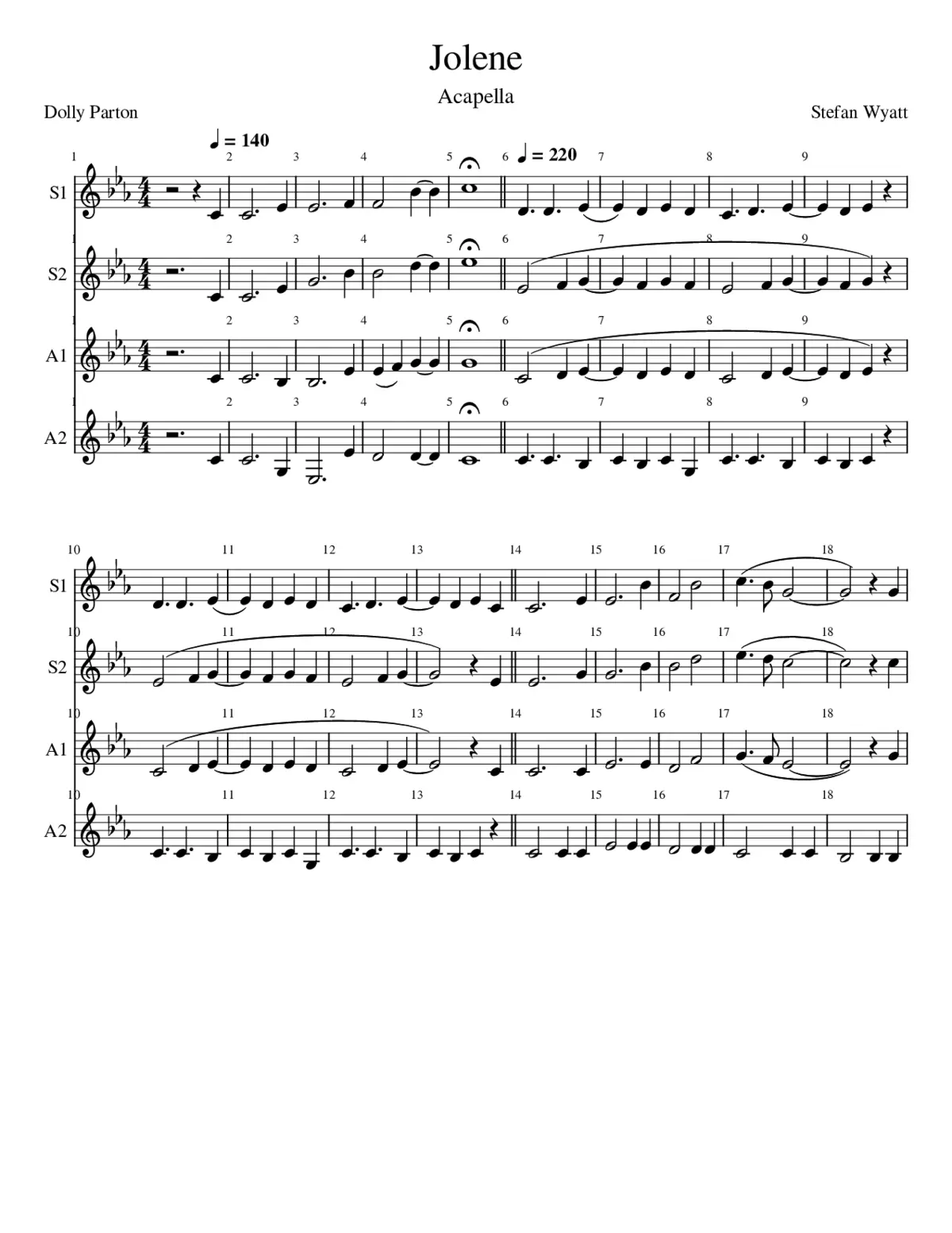 Jolene For NEO CHOIR - Page 1