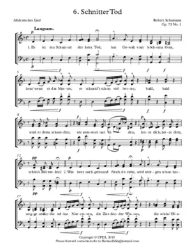 Schnitter Tod, Op 75 No. 1