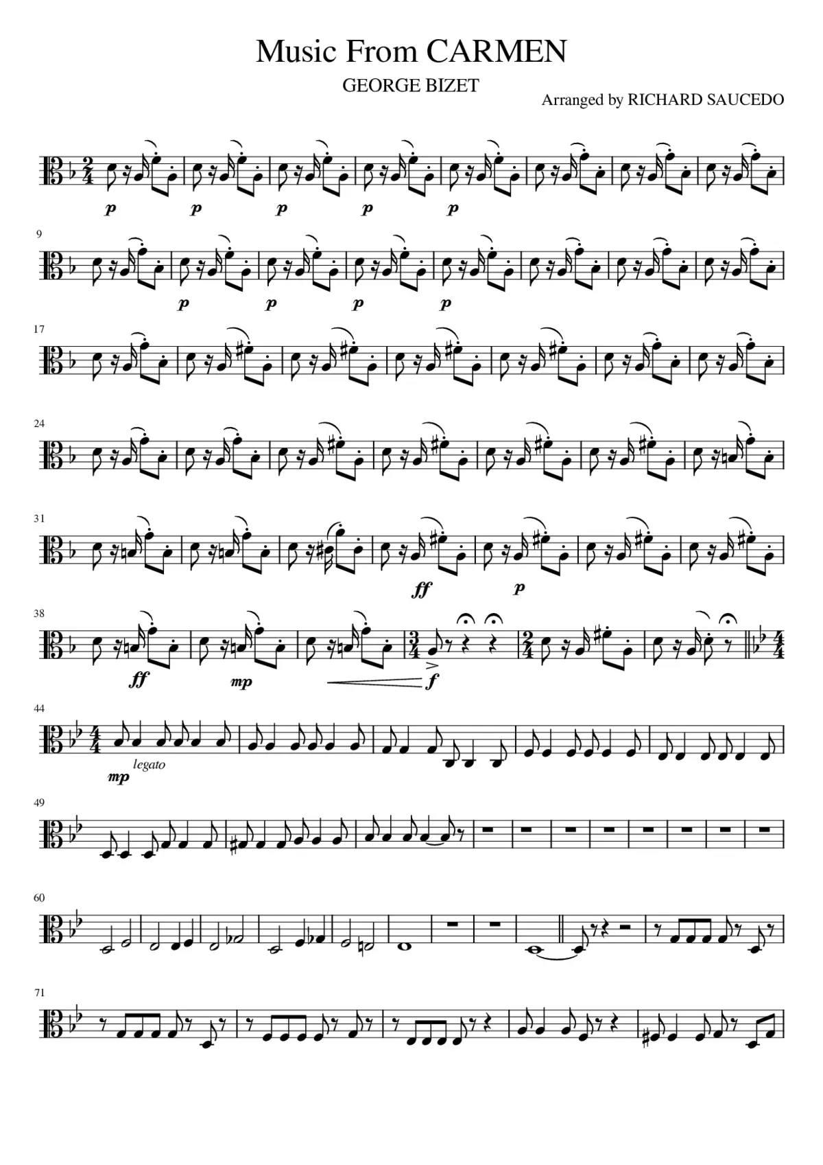 Music From CARMEN alto - Page 1