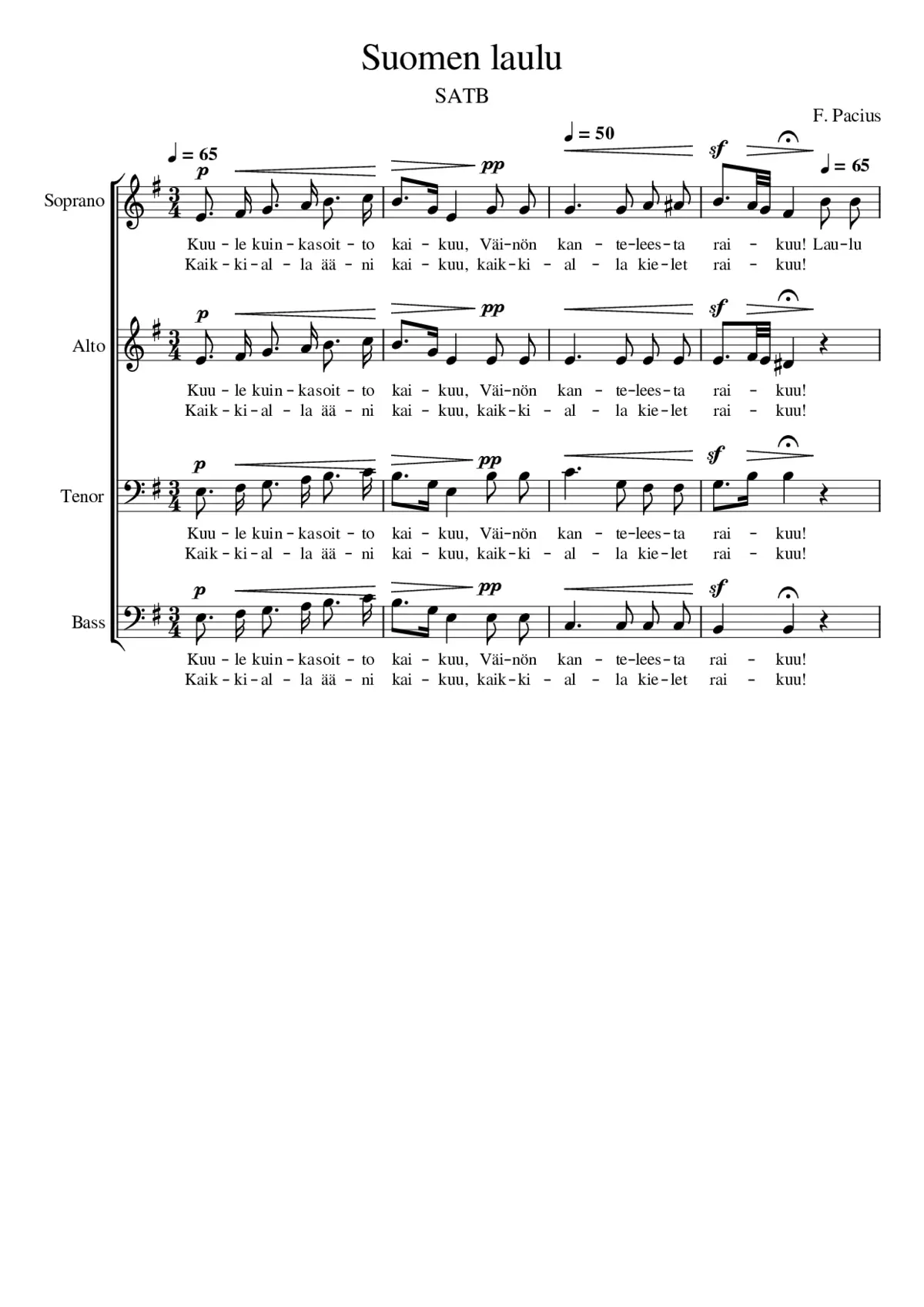 Suomen laulu - Page 1