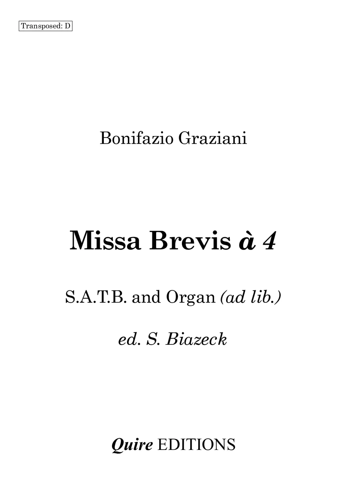 Missa brevis a 4 - Page 1