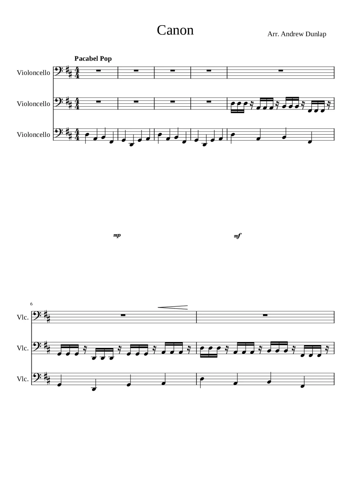 Canon and Gigue in D major P.37 - Page 1