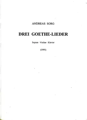 3 Goethe-Lieder