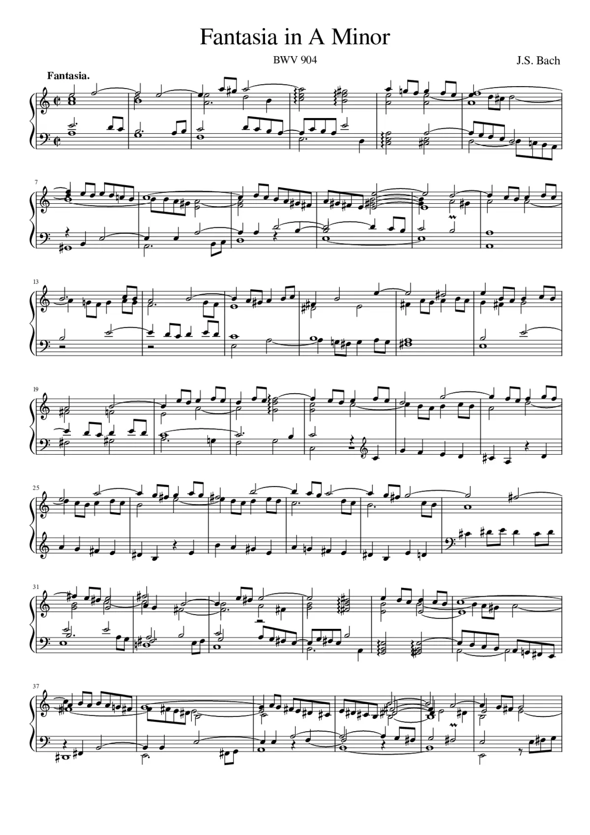Fantasia and Fugue in A minor BWV 904 - Page 1