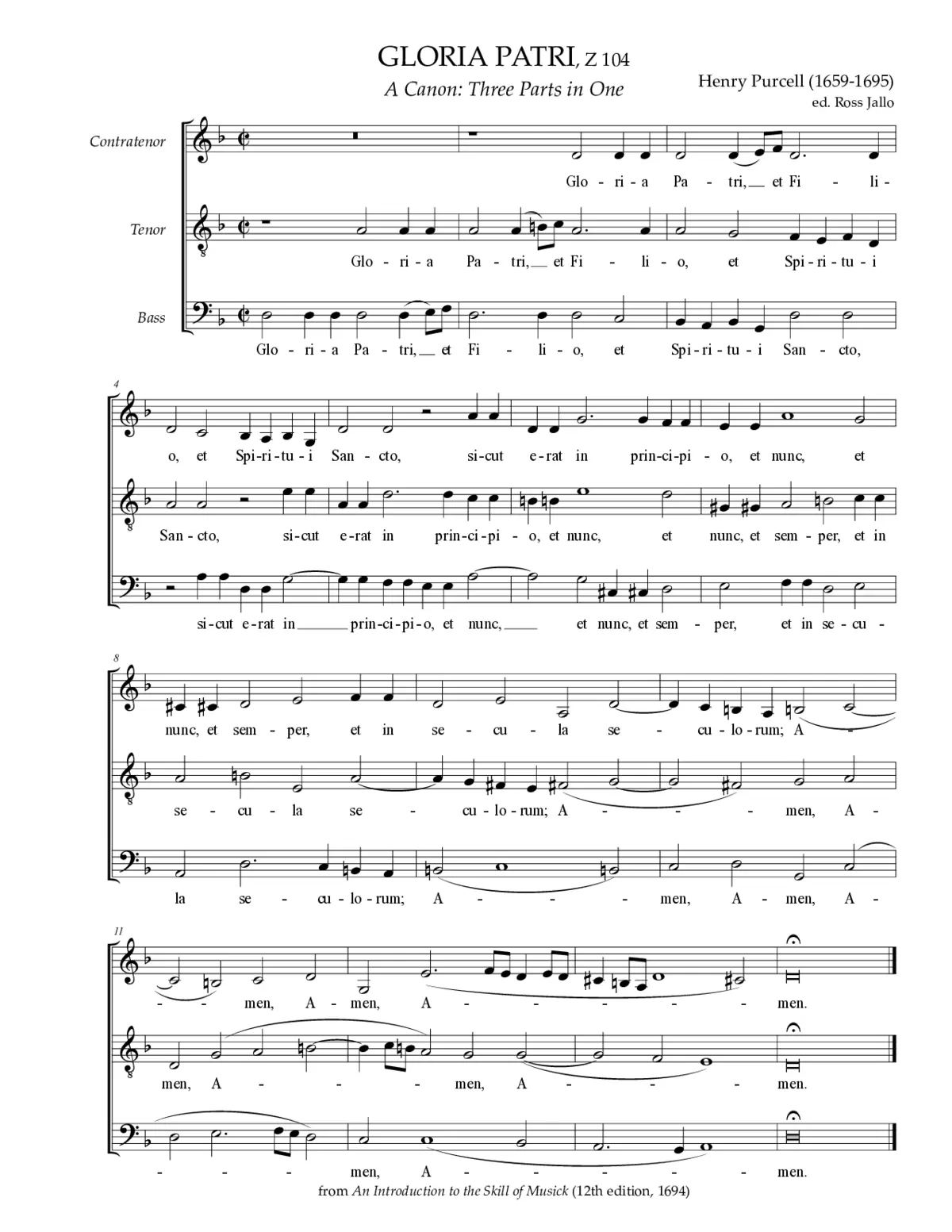 Gloria Patri, Z 104 - Page 1