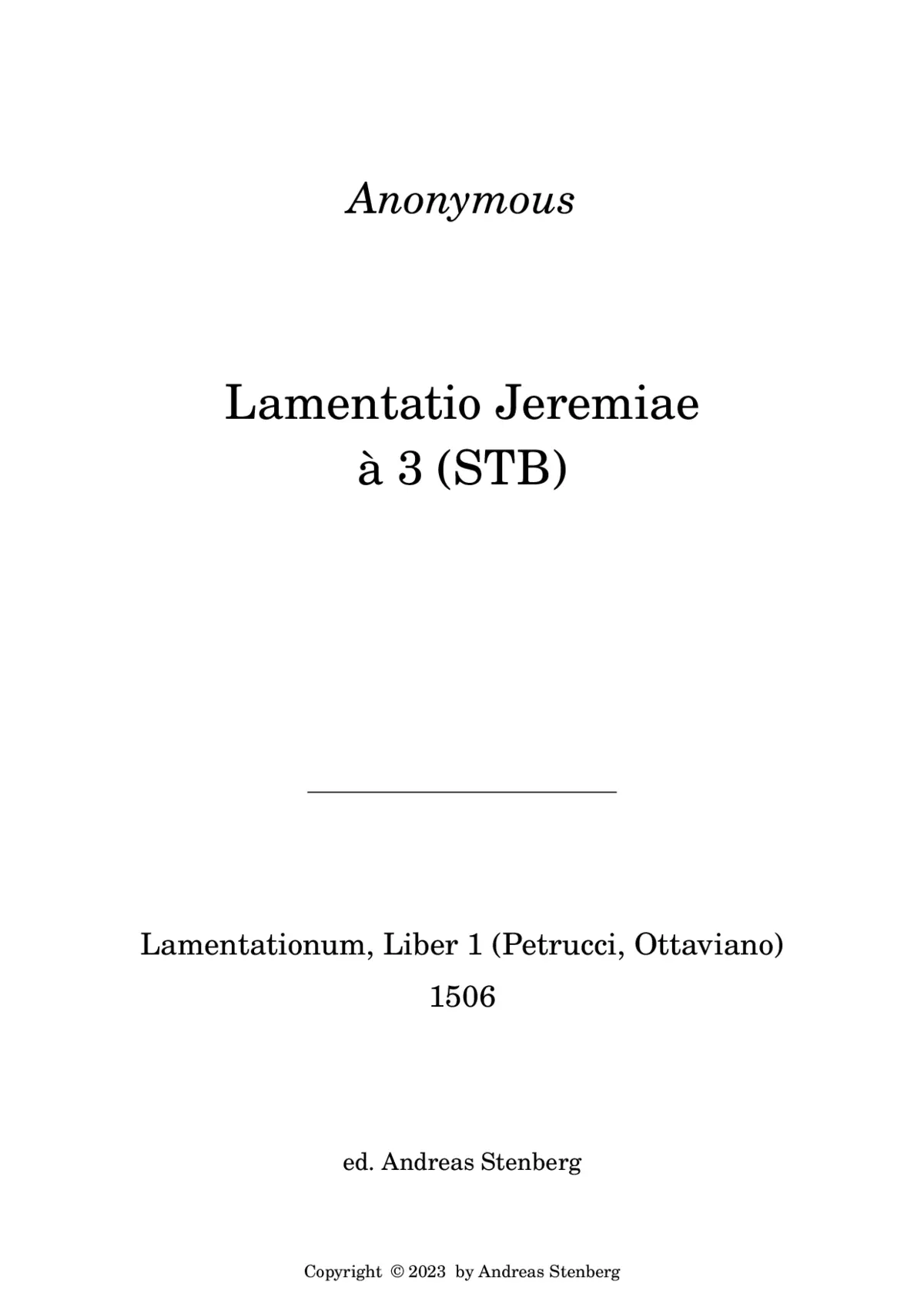 Lamentatio Jeremiae Prophete - Page 1