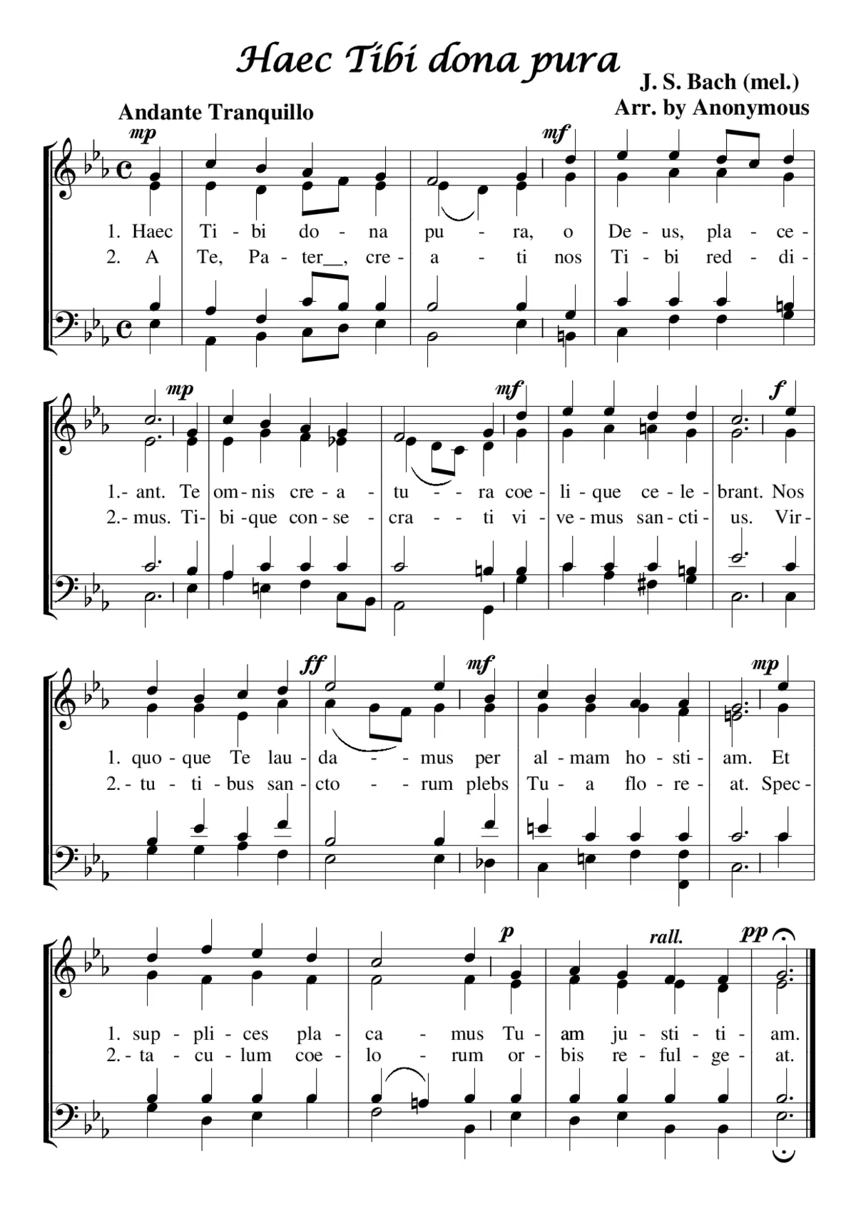 Haec Tibi dona pura, BWV 244.15 - Page 1