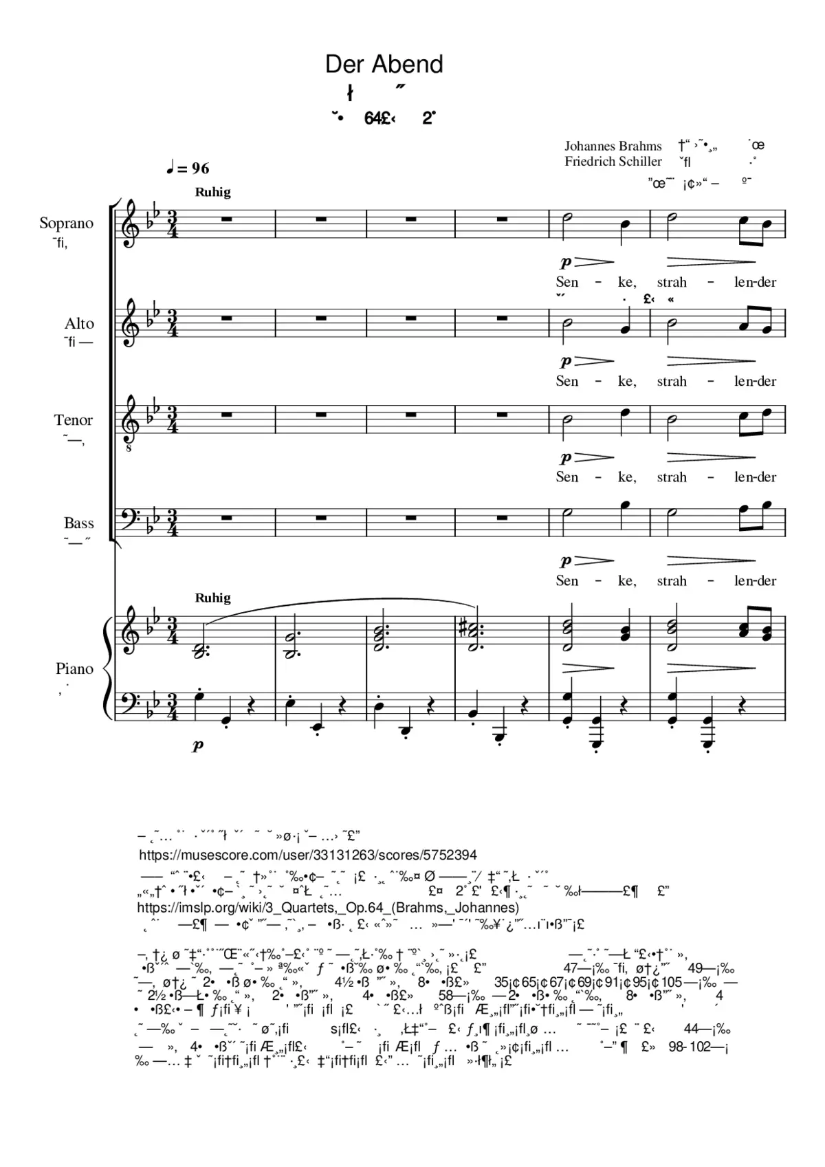 Der Abend, Op. 64, No. 2 - Page 1