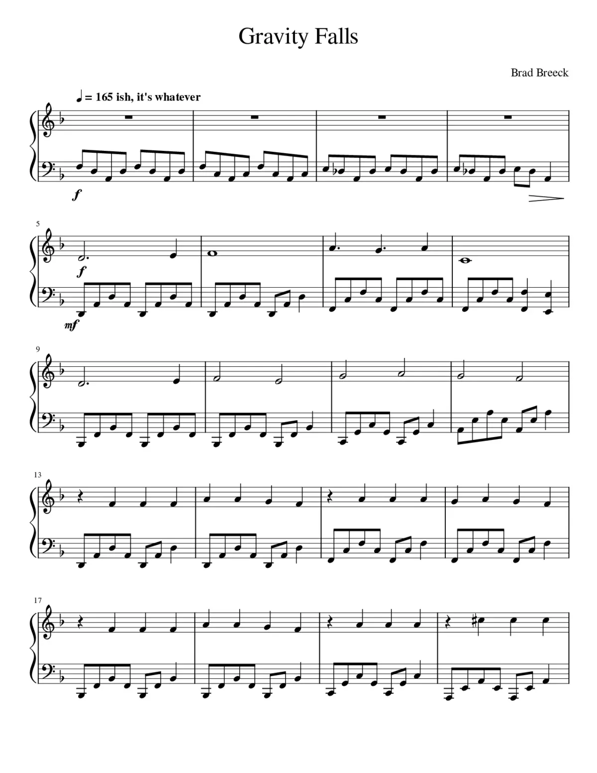 Easy Version of Gravity Falls - Page 1
