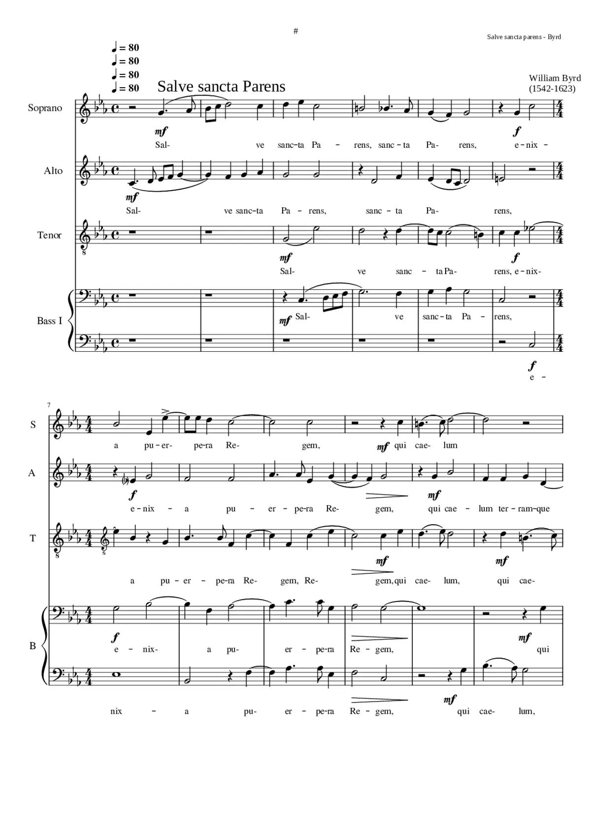 Salve sancta parens - Page 1