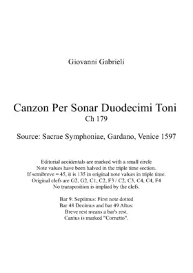 Canzon per sonar duodecimi toni a 10