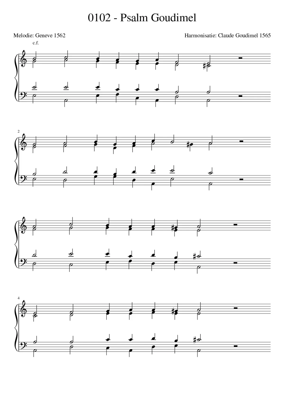 Goudimel Psalms 102 - Page 1